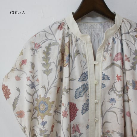 ASEEDONCLOUD アシードンクラウド　Antique flower print Jiyusou smock dress #ナチュラル【送料無料】