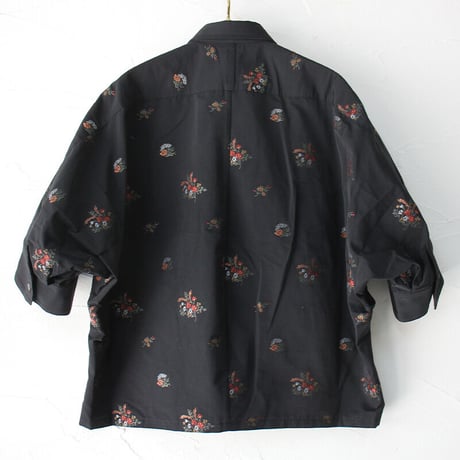 ASEEDONCLOUD アシードンクラウド　Butterfly garden jacquard Recreation shirt　#ブラック　【送料無料】