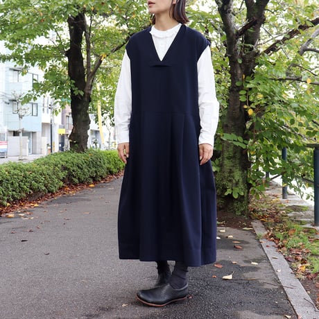 ASEEDONCLOUD アシードンクラウド　Chimney ash wool Study uniform dress #navy  【送料無料】