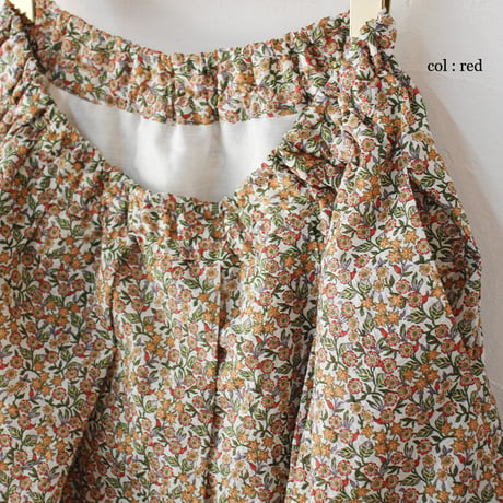 **再々入荷＆新色** LinenYa リネンヤ Liberty"EVIE ROSE"タックスカート　#ベージュ、レッド