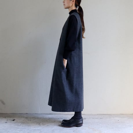 atelier naruse アトリエナルセ　コットンウールヘリンボンジャンパースカート  cotton&wool herring-bone jumper skirt　【送料無料】