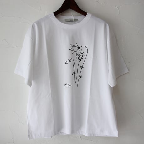 amne アンヌ　" Blåklocka " half sleeve tee　#ホワイト、ブラック、サックス
