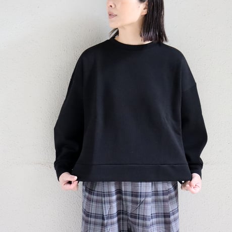 TRAVAIL MANUEL トラバイユマニュアル　リブニットボリュームスリーブプルオーバー　#ブラック
