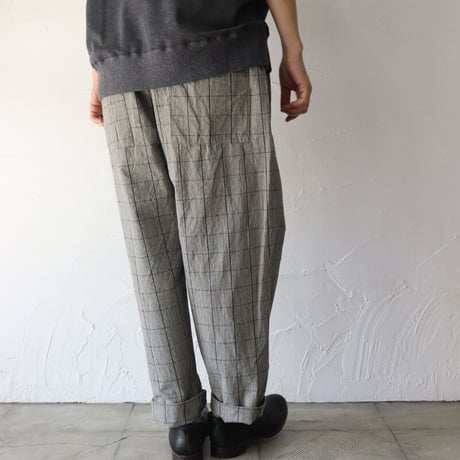 **サイズ欠け再入荷** TRAVAIL MANUEL トラバイユマニュアル　C/Lチェックワッシャーフルサドルパンツ　【送料無料】