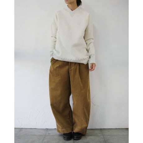 sasanqua by trees サザンカバイツリーズ　細14コールコーデュロイバナナトラウザー　#ベージュ、ブラウン　【送料無料】