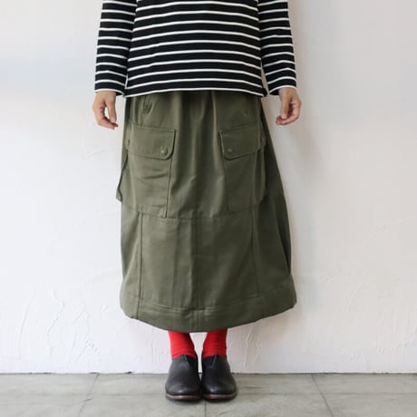 ARTE POVERA アルテポーヴェラ　フランスカーゴパンツ RE-スカート ＃オリーブMIX