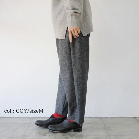 **サイズ欠け分再入荷**TRAVAIL MANUEL トラバイユマニュアル　杢グレンチェックポーラパンツ　#MGY,CGY,NVY