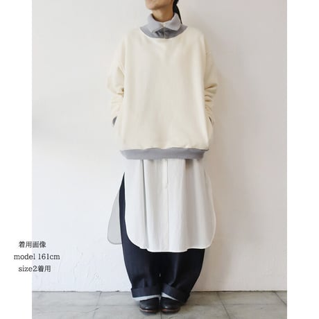 amne アンヌ　FRENCH TERRY zip turtle　フレンチテリージップタートル　#natural