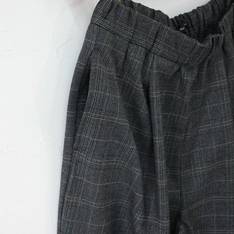 TRAVAIL MANUEL トラバイユマニュアル　グレンチェック起毛プランパンツ　#チャコール、ブラウン　【送料無料】
