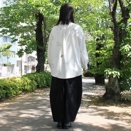 **ブラック再入荷** atelier naruse アトリエナルセ　cotton high twist poplin gaucho pants　コットンハイツイストポプリンガウチョパンツ
