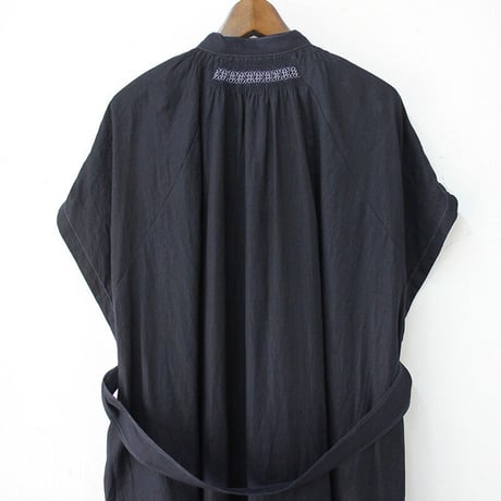 ASEEDONCLOUD アシードンクラウド　Antique linen Jiyusou smock dress #インディゴ　【送料無料】