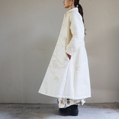 ASEEDONCLOUD アシードンクラウド　Sankayo embroidery quilt Laboratory coat #Ivory  【送料無料】