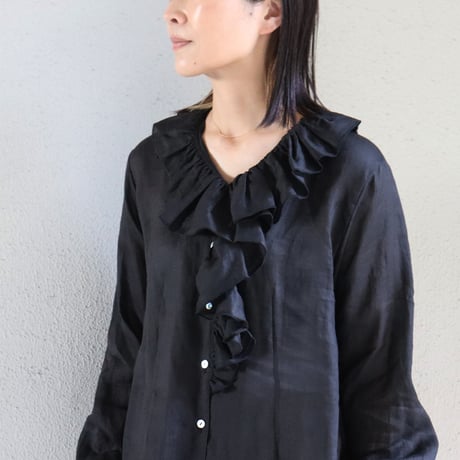 SUSURI ススリ　スネイルブラウス　#off white , black  【送料無料】