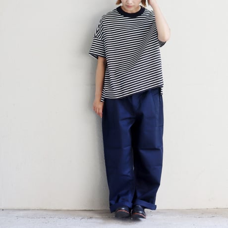 **2025秋冬分到着** homspun ホームスパン　高密度ウエポン紐付ギャザーパンツ