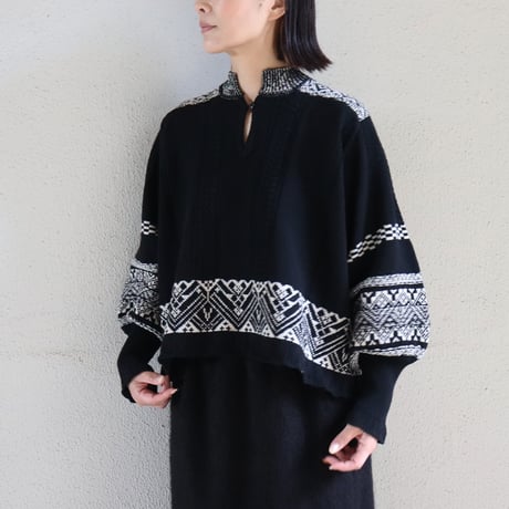 ASEEDONCLOUD アシードンクラウド　Seiyako jacquard blouse # black 【送料無料】