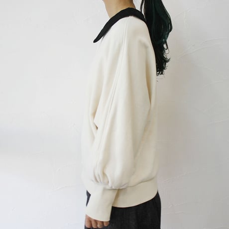 MAGALI マガリ コットンシルケットスウェットプルオーバー　#ブラック、グレー、アイボリー
