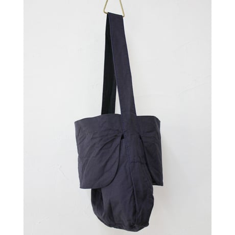 homspun ホームスパン　コットンショルダーBAG（大）　#生成り、パープルネイビー