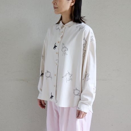 atelier naruse アトリエナルセ　レーヨンコットンビッグシルエットシャツ～バレリーナ～　rayon cotton big silhouette shirt
