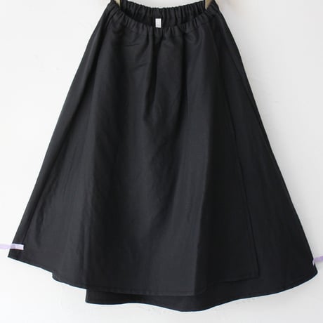 **再入荷** homspun ホームスパン　W/Lラップフレアスカート　#ダークブラウン、ブラック　【送料無料】