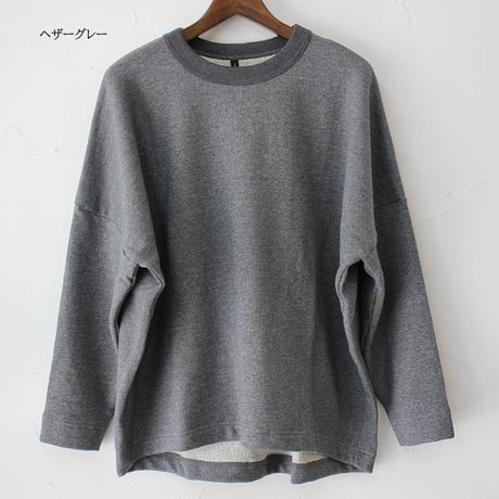 TRAVAIL MANUEL トラバイユマニュアル ヴィンテージ裏毛プルオーバー　#ヘザーグレー、チャコールグレー、サンド　【送料無料】