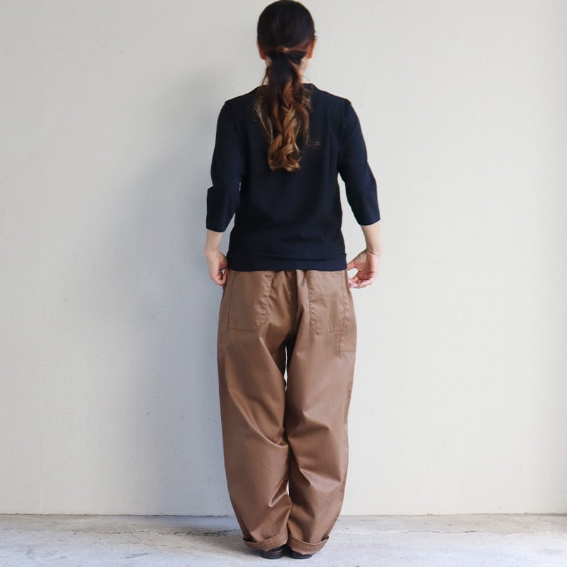 2024秋冬分到着** homspun ホームスパン 高密度ウエポン紐付ギャザー  