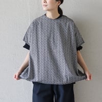 homspun ホームスパン　キャラコ小花プリントBIGブラウス　#スミクロ、ブルー、ブラック