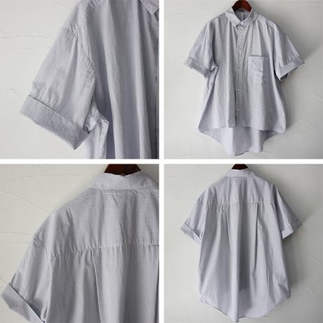 **再入荷** CAERULA カエルラ　cotton broad trase shirts #ネイビーストライプ、サックス、ピンク、ホワイト