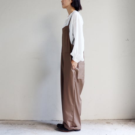 maomade マオメイド　T/Rサロペット　#カーキブラウン、ブラック