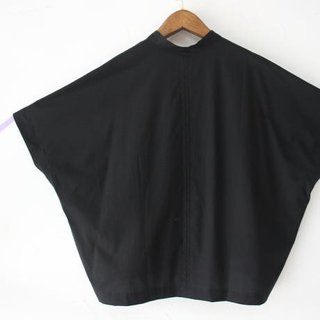 **またまたまた再入荷** Linenya リネンヤ　オーガニックコットンヘンリーネックブラウス　#ブラック　【送料無料】
