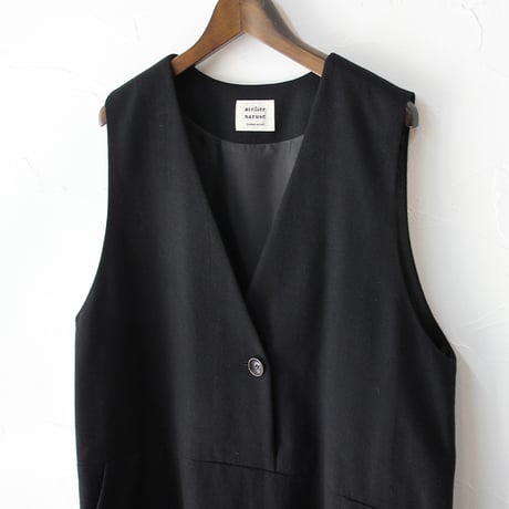 atelier naruse アトリエナルセ　コットンウールヘリンボンジャンパースカート  cotton&wool herring-bone jumper skirt　【送料無料】