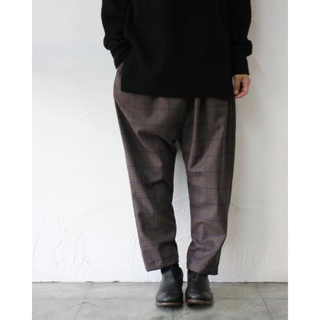 TRAVAIL MANUEL トラバイユマニュアル　ダークチェックサドルパンツ　♯ M. GREY、BROWN　【送料無料】
