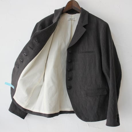 **再入荷** atelier naruse アトリエナルセ　リネンテーラードジャケット　linen tailored jacket　#ベイジュ、チャコール