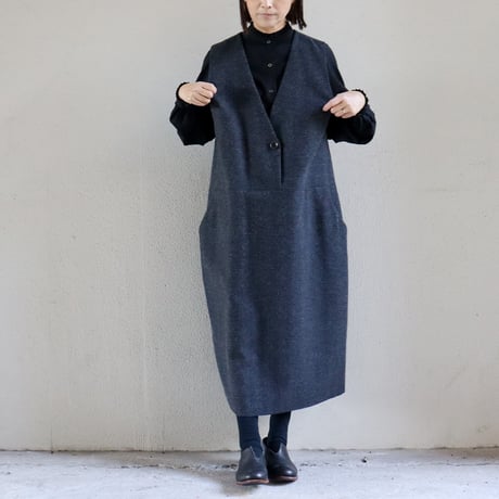 atelier naruse アトリエナルセ　コットンウールヘリンボンジャンパースカート  cotton&wool herring-bone jumper skirt　【送料無料】