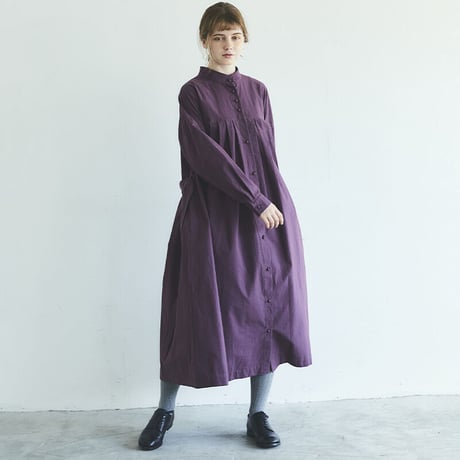 MAGALI マガリ　天日干しコットンタックワンピース　#モス、マスタード、グレープ