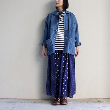 sasanqua by trees サザンカバイツリーズ　10.5オンスネップデニムカバーオール　#3year wash