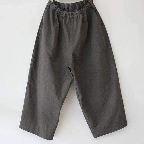 **再入荷** LinenYa リネンヤ　コーデュラ天日干しワッシャータックワイドパンツ　#チャコールグレー 【送料無料】