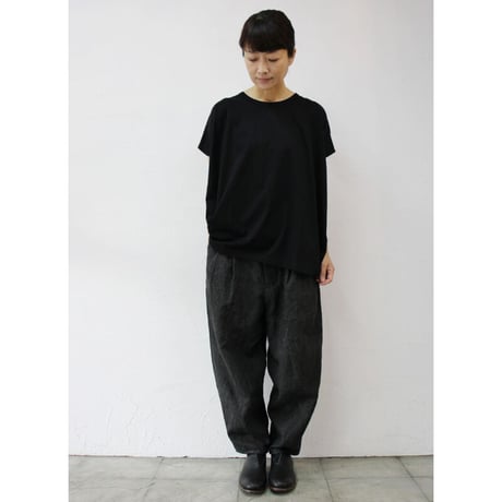 **再入荷** TRAVAIL MANUEL トラバイユマニュアル　シルケット天竺バルーンTシャツ　#オフ白、ブラック、ネイビー