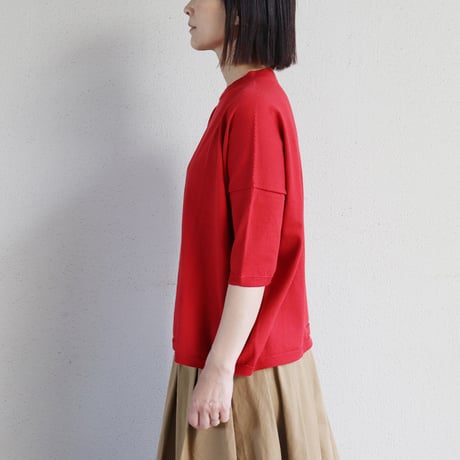 **新色追加・またまたまた再入荷** LinenYa リネンヤ as it is. コットンボートネック5分袖ニット　【送料無料】