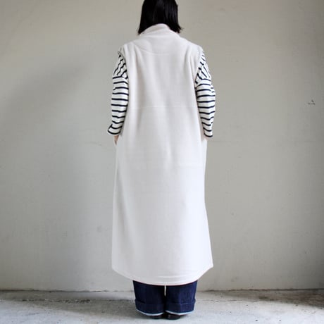**MORE SALE** KHA:KI カーキ SIDE ZIP FLEECE DRESS フリースジャンパースカート #エクリュ、ブラウン