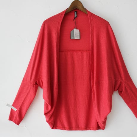 **またまた再入荷** TRAVAIL MANUEL トラバイユマニュアル　リネン天竺ボレロカーディガン　#ブラック、杢グレー、レッド、イエロー　【送料無料】
