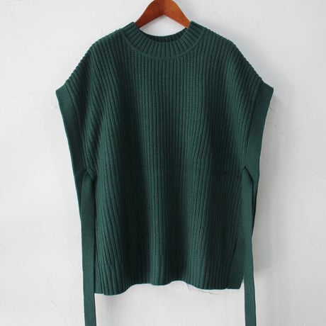 maomade マオメイド　やわらかウールミドルゲージベスト　#エクリュ、グリーン、ブラック