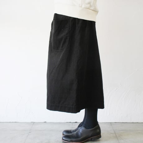 **再入荷** homspun ホームスパン　細コールギャザースカート　#シロ、ピンク、ブラック