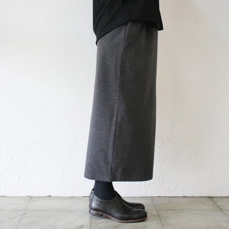 TRAVAIL MANUEL ミラノリブロングタイトスカート　#チャコール、ブラック