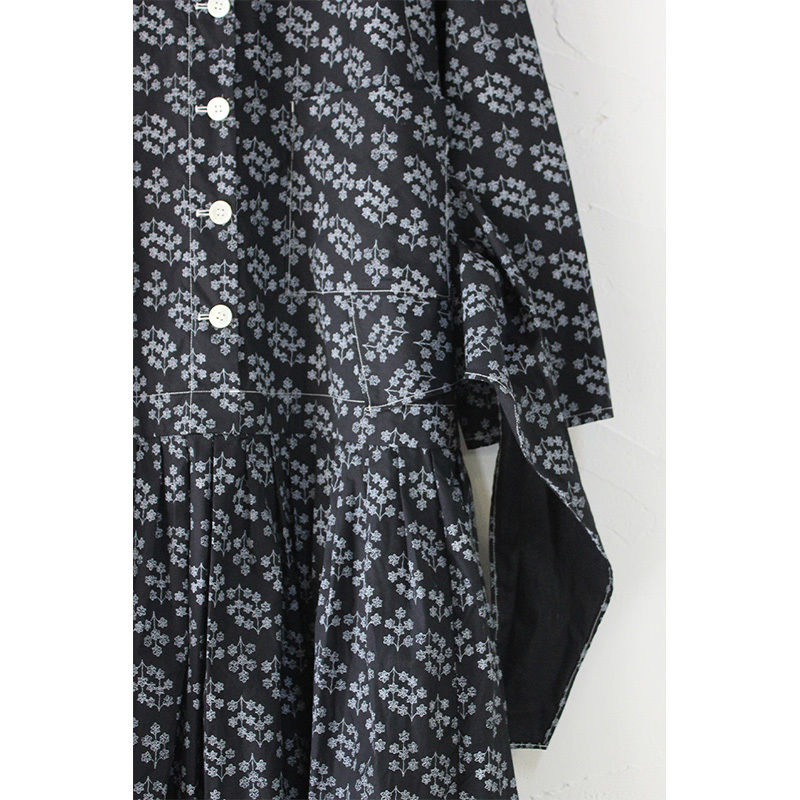 homspun ホームスパン フラワー顔料プリントローウエストタック