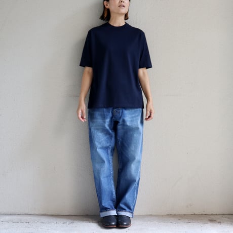 TRAVAIL MANUEL トラバイユマニュアル　クラシック天竺ノームTシャツ　#ホワイト、ブラック、マスタード、ネイビー、モカ、ピンク