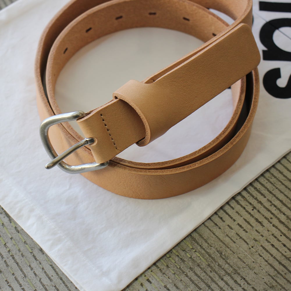 再入荷** homspun ホームスパン レザーベルト #ヌメ、ブラウン