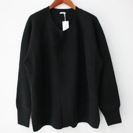 homspun ホームスパン　縮絨起毛ウールラグランカーデ　#TOPグレー、ブラック