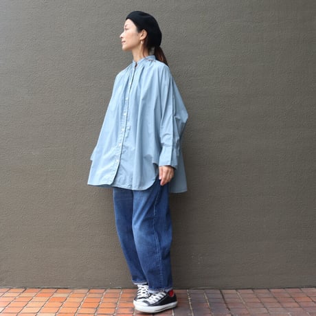 ARTE POVERA アルテポーヴェラ　 タイプライター染めポンチョシャツ　#ホワイト、スモークサックス、ブラック