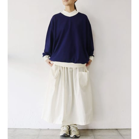 amne アンヌ　フレンチテリーVモックプルオーバー FRENCH TERRY v_mock  #イエロー、ネイビー　【送料無料】