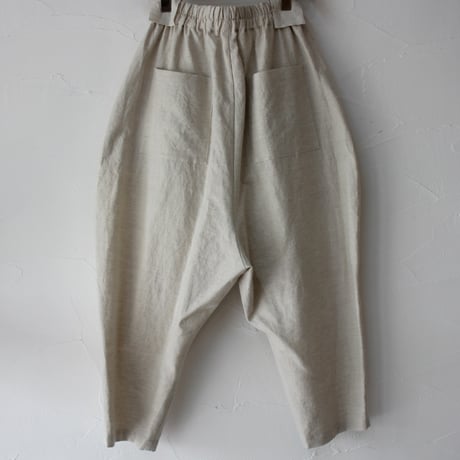 atelier naruse アトリエナルセ　リネンコットンサルエルパンツ　#キナリ、チャコール